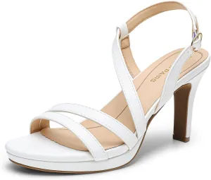 DREAM PAIRS Women's Platform Strappy Heels High Heeled Sandals Open Toe Comfortable Dressy Shoes with Adjustable Ankle Strap