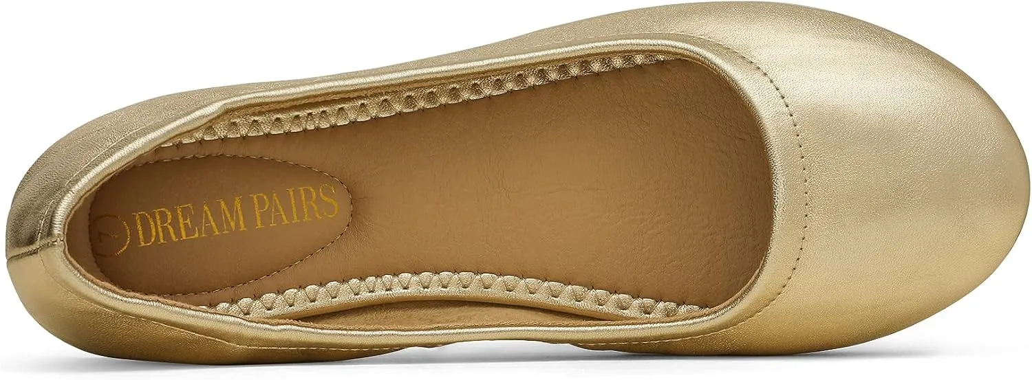 DREAM PAIRS Women's Sole-fina Solid Plain Walking Classic Ballet Flats Shoes