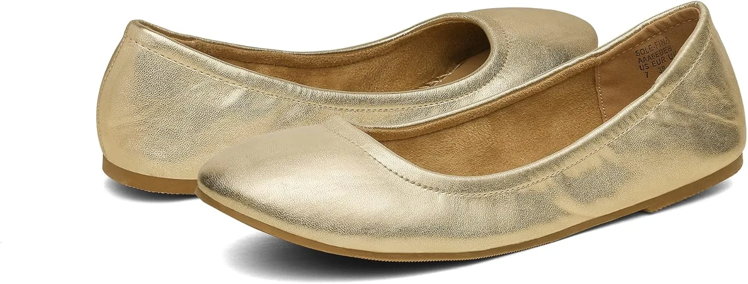 DREAM PAIRS Women's Sole-fina Solid Plain Walking Classic Ballet Flats Shoes