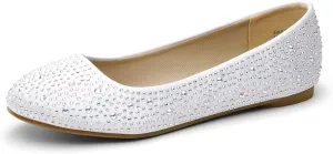 DREAM PAIRS Women's Sole-Shine Rhinestone Ballet Flats Shoes