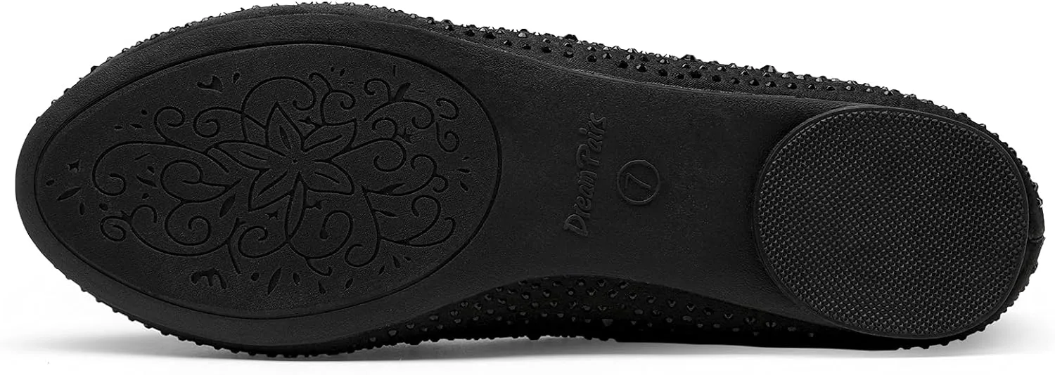 DREAM PAIRS Women's Sole-Shine Rhinestone Ballet Flats Shoes
