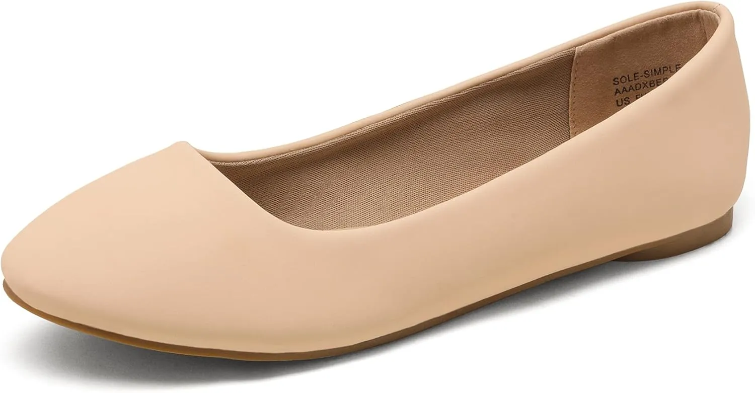 DREAM PAIRS Women's Sole-Simple Ballerina Walking Flats Shoes