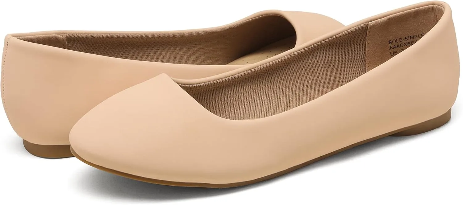 DREAM PAIRS Women's Sole-Simple Ballerina Walking Flats Shoes