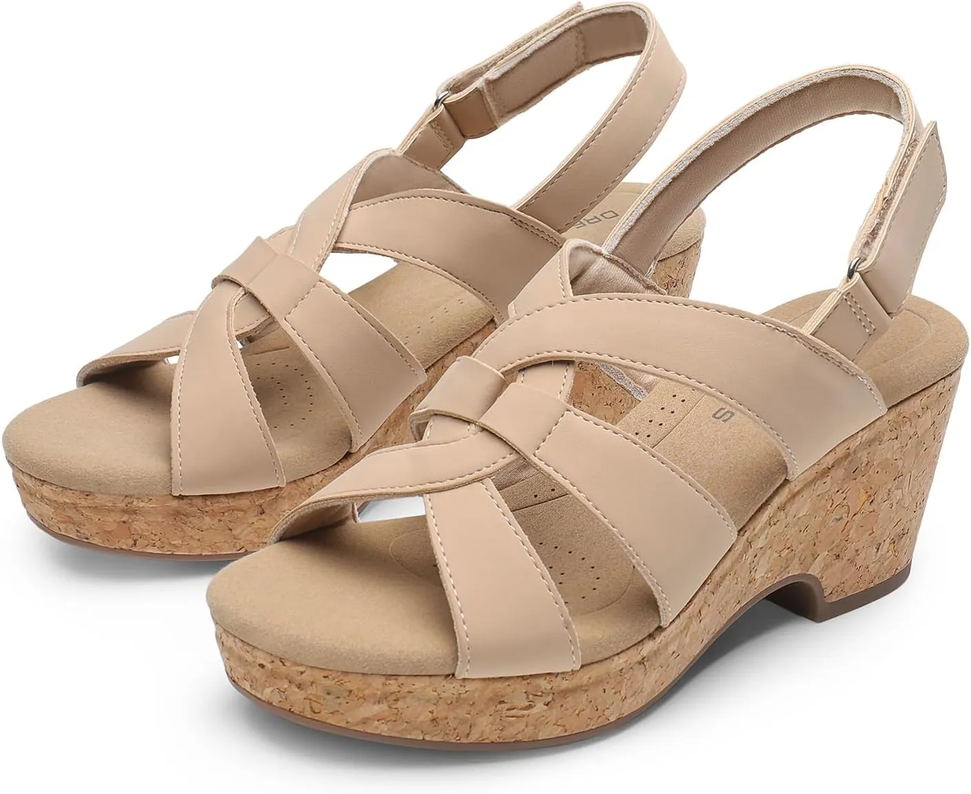 DREAM PAIRS Women's Wedge Sandals Comfortable Open Toe Platform Casual Dressy Cork Summer Dress Shoes