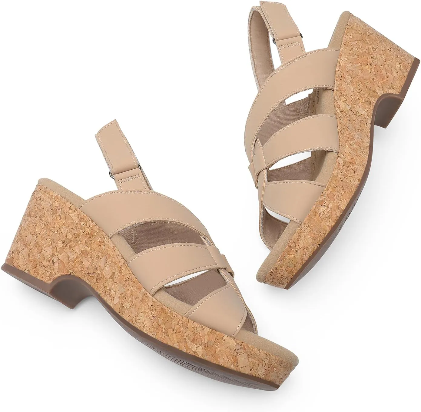 DREAM PAIRS Women's Wedge Sandals Comfortable Open Toe Platform Casual Dressy Cork Summer Dress Shoes