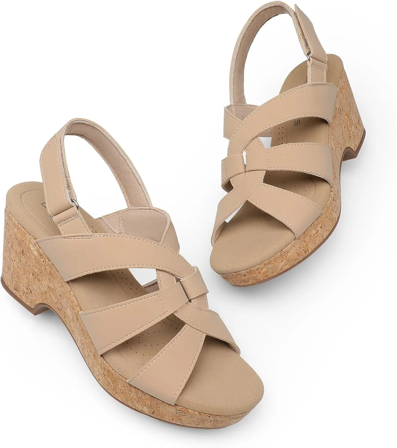 DREAM PAIRS Women's Wedge Sandals Comfortable Open Toe Platform Casual Dressy Cork Summer Dress Shoes