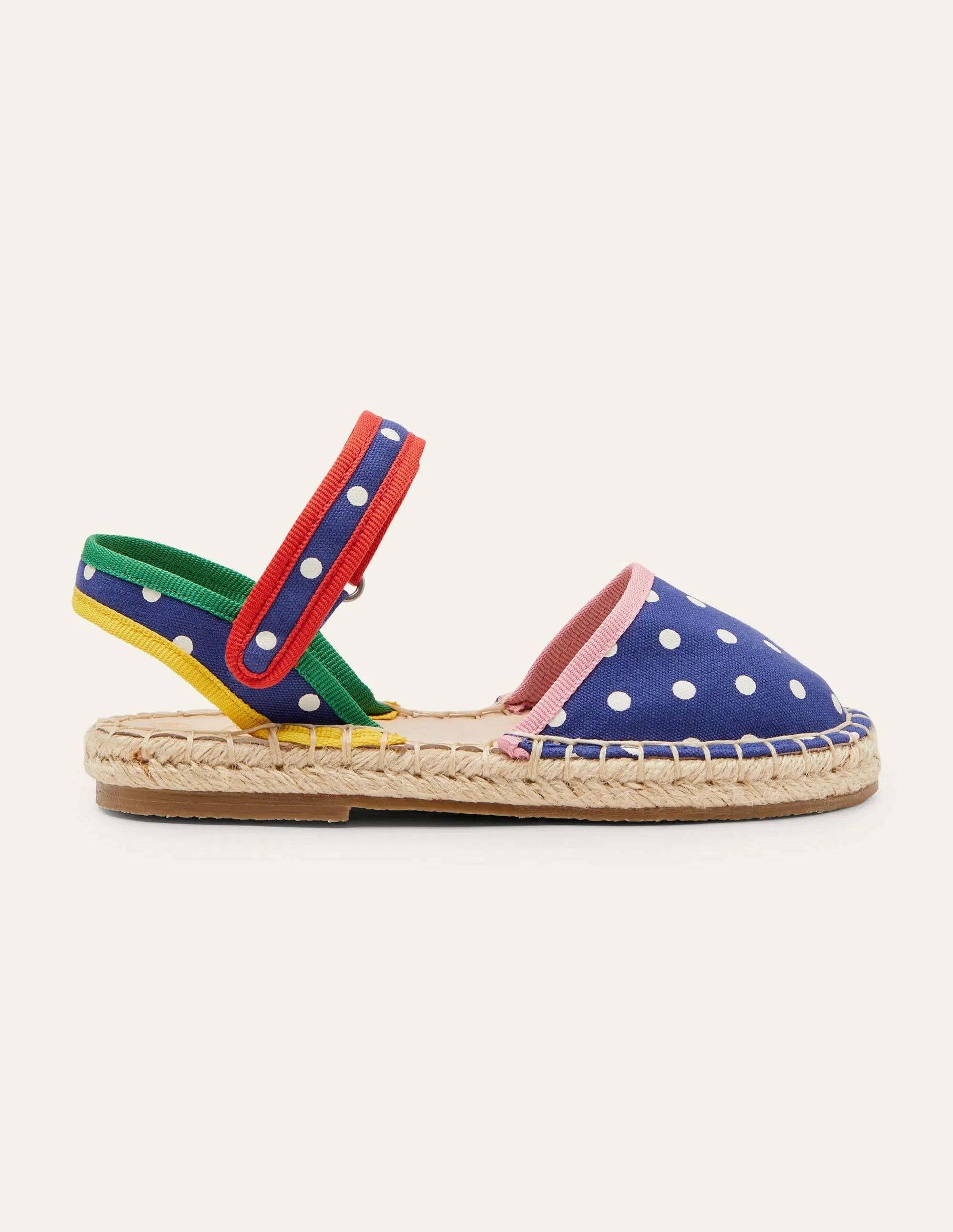 Espadrilles-Schuluniform-Navy, Getupft