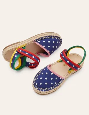 Espadrilles-Schuluniform-Navy, Getupft