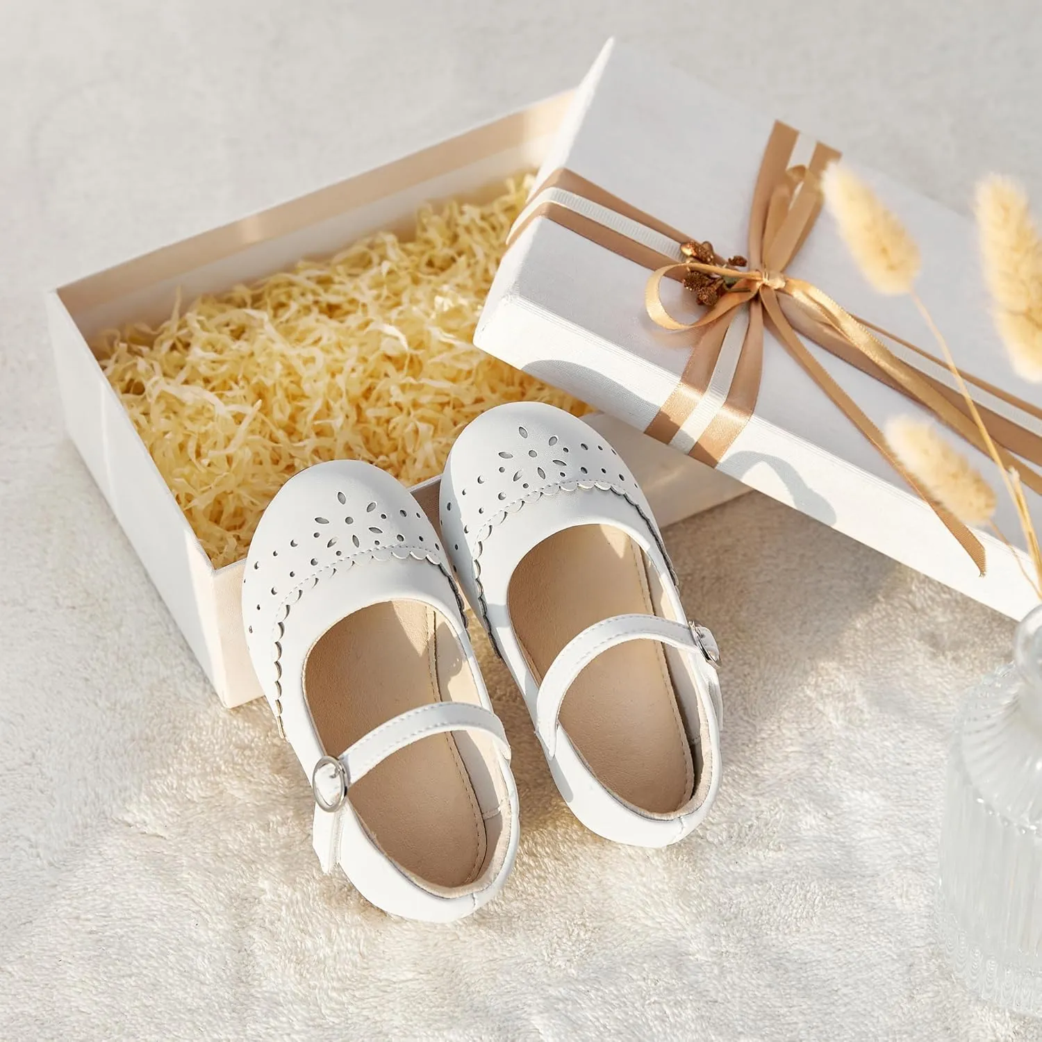ESTINE Toddler Little Girls Ballet Shoes Baby Kids Princess Dress Wedding Strap Mary Jane Flats