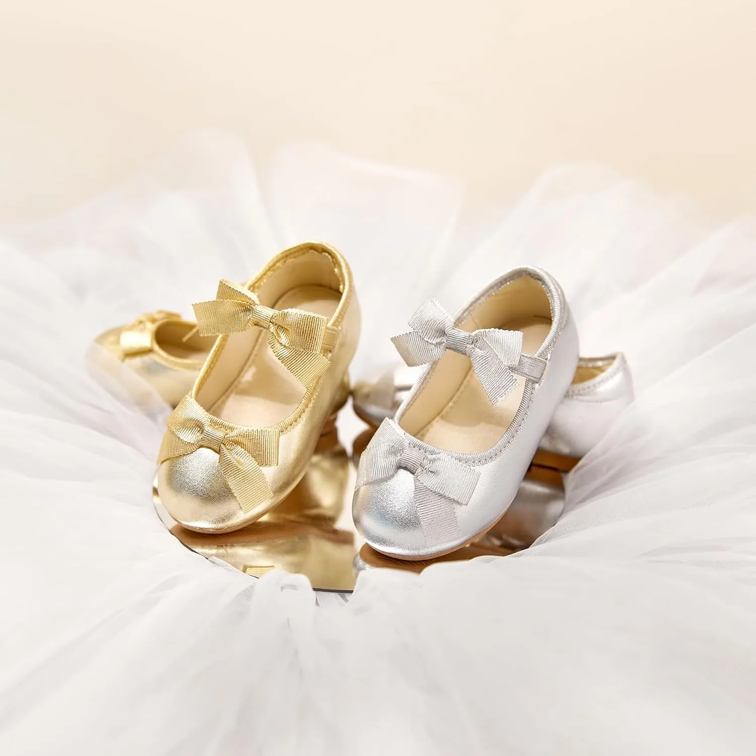 ESTINE Toddler/Little Kid Girls Dress Mary Jane Flats Flowers Fashion Princess Ballet Shoes