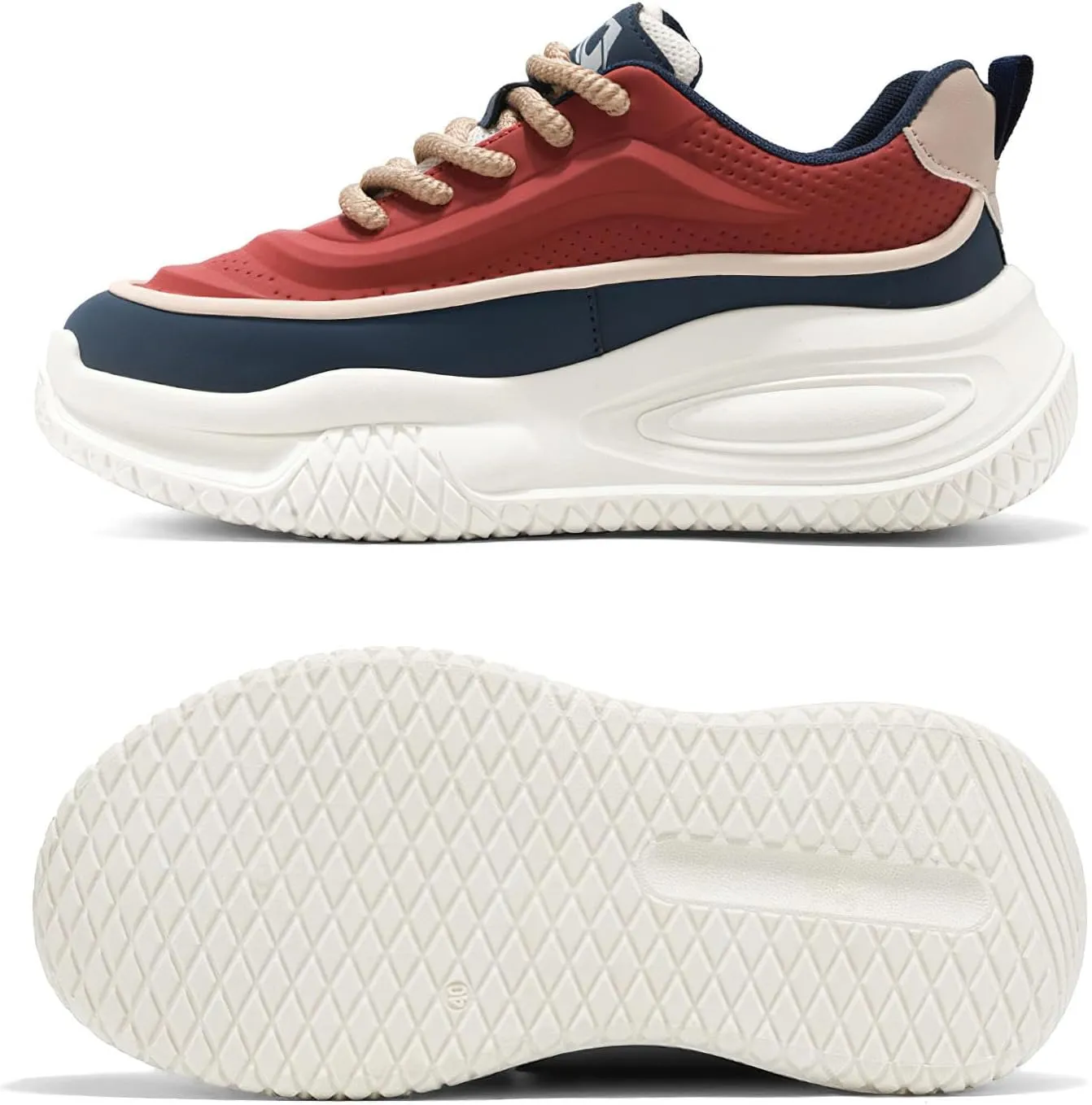 Exusiai Men's Walking Chunky Shoes Fashion Breathable Non Slip Chunky Sneakers Outdoor Workout School Tennis Travel