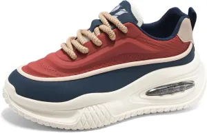 Exusiai Men's Walking Chunky Shoes Fashion Breathable Non Slip Chunky Sneakers Outdoor Workout School Tennis Travel