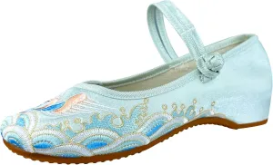 eYLun Chinese Embroidered Shoes for Women Round Toe Mary Jane Shoes Floral Slip On Loafers Comfort Ballet Flats