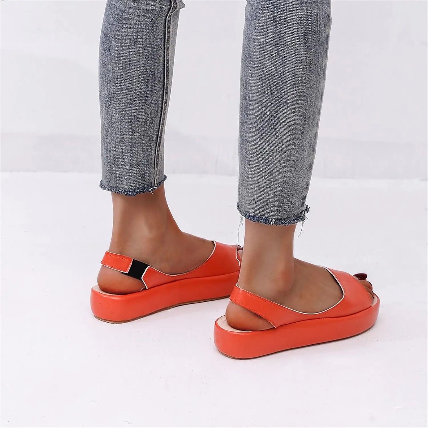 Fashion 2025 Women's Casual Slingback Sandals Summer Comfy Flats Dressy Platform Sandal Shoes Open Toe Footwear
