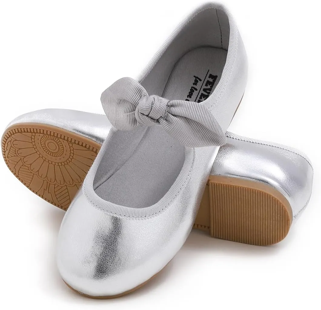 FEVERSOLE Girls Cute Dress Mary Jane Shoes Little Kids Casual Buckle Strap Flats