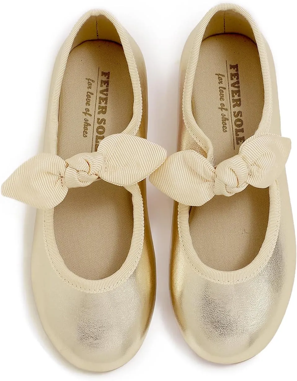 FEVERSOLE Girls Cute Dress Mary Jane Shoes Little Kids Casual Buckle Strap Flats