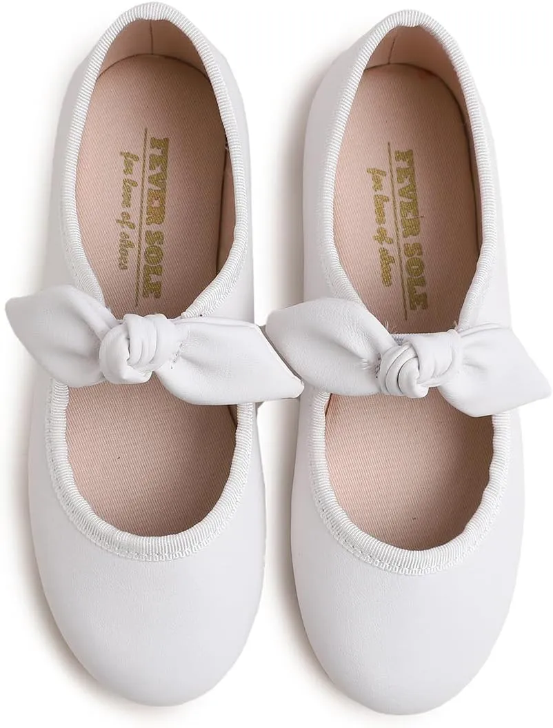 FEVERSOLE Girls Cute Dress Mary Jane Shoes Little Kids Casual Buckle Strap Flats
