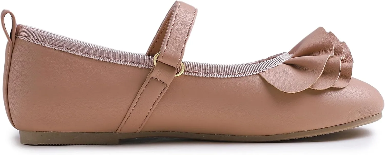 FEVERSOLE Girls Cute Dress Mary Jane Shoes Little Kids Casual Buckle Strap Flats
