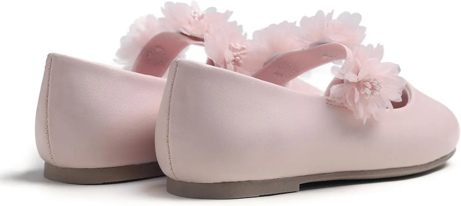 FEVERSOLE Girls Cute Dress Mary Jane Shoes Little Kids Casual Buckle Strap Flats