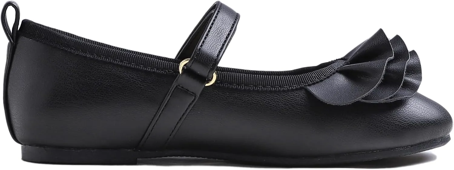 FEVERSOLE Girls Cute Dress Mary Jane Shoes Little Kids Casual Buckle Strap Flats