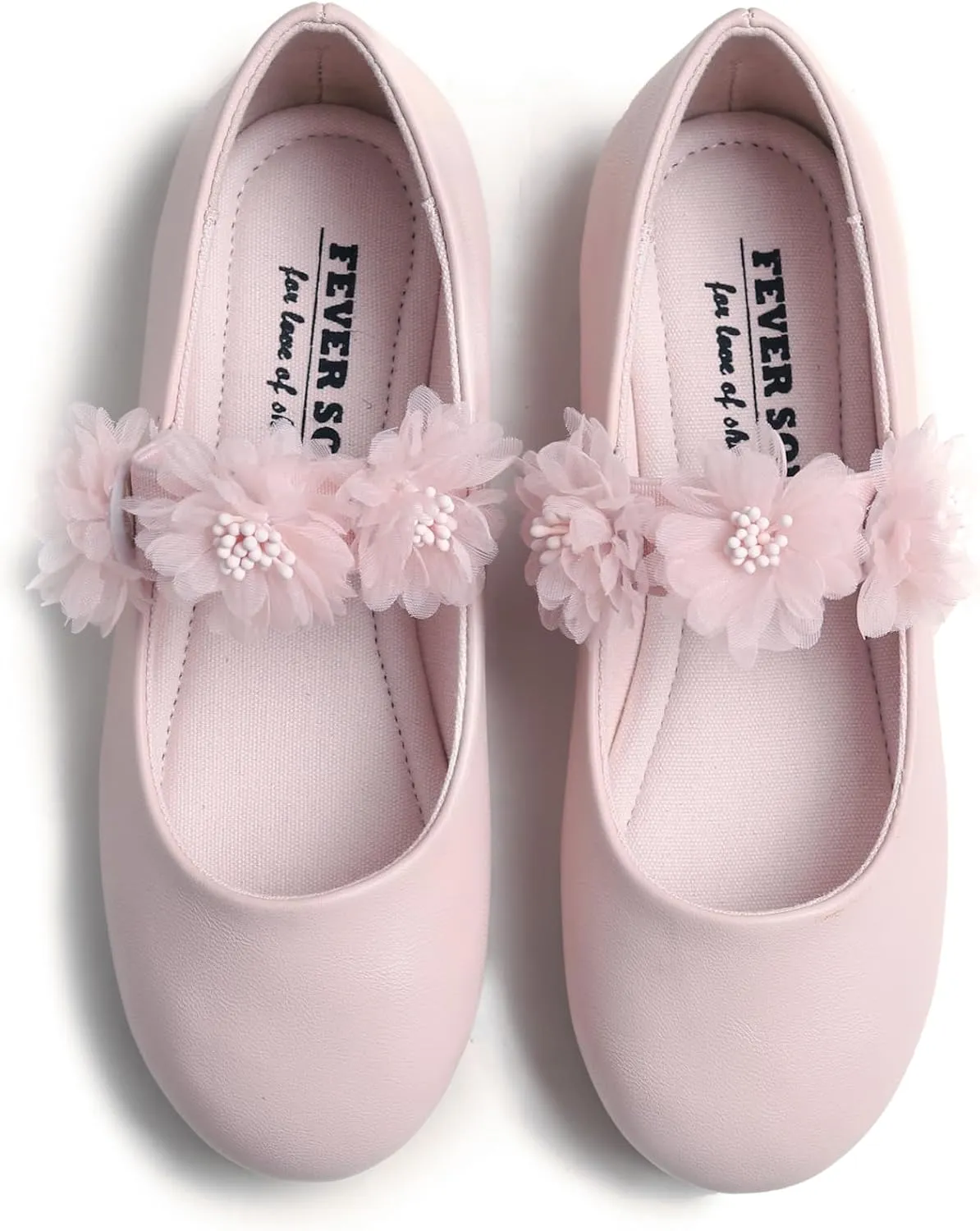 FEVERSOLE Girls Cute Dress Mary Jane Shoes Little Kids Casual Buckle Strap Flats