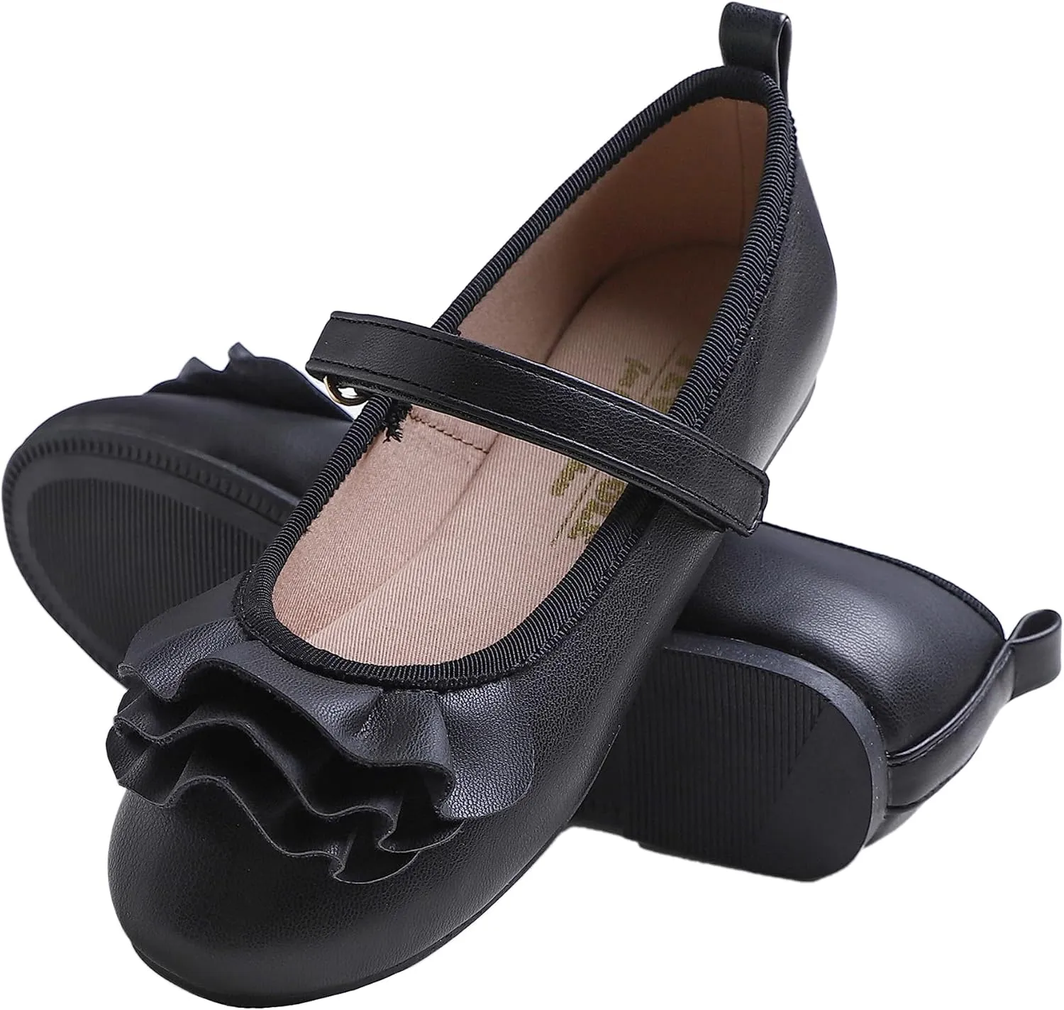 FEVERSOLE Girls Cute Dress Mary Jane Shoes Little Kids Casual Buckle Strap Flats