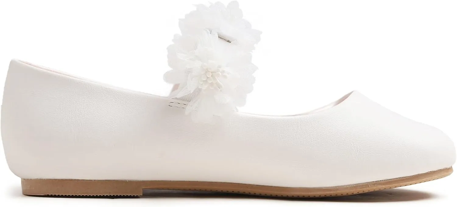 FEVERSOLE Girls Cute Dress Mary Jane Shoes Little Kids Casual Buckle Strap Flats