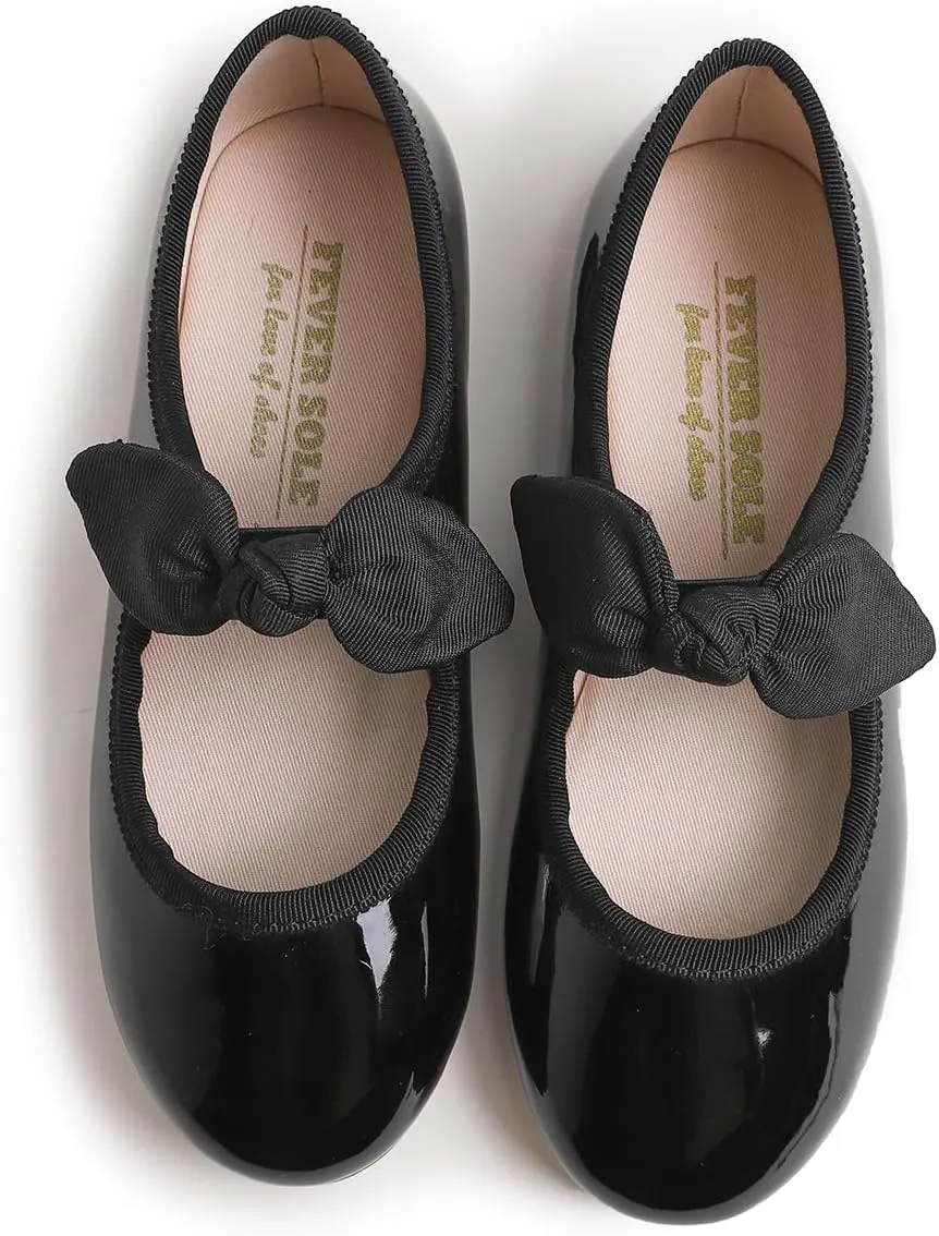 FEVERSOLE Girls Cute Dress Mary Jane Shoes Little Kids Casual Buckle Strap Flats