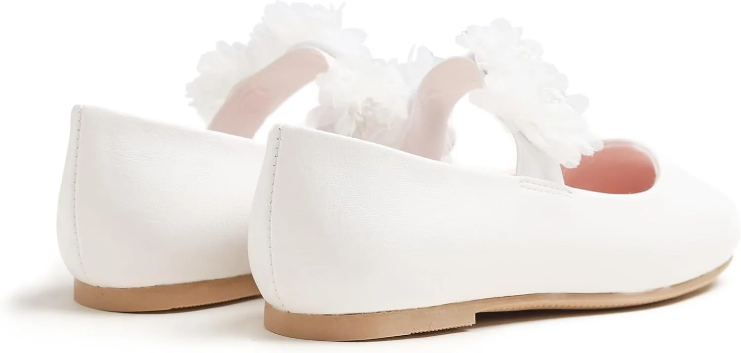 FEVERSOLE Girls Cute Dress Mary Jane Shoes Little Kids Casual Buckle Strap Flats