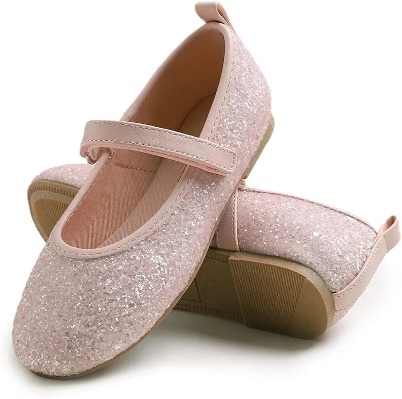 FEVERSOLE Girls Cute Dress Mary Jane Shoes Soft Party Holiday Ballet Flats