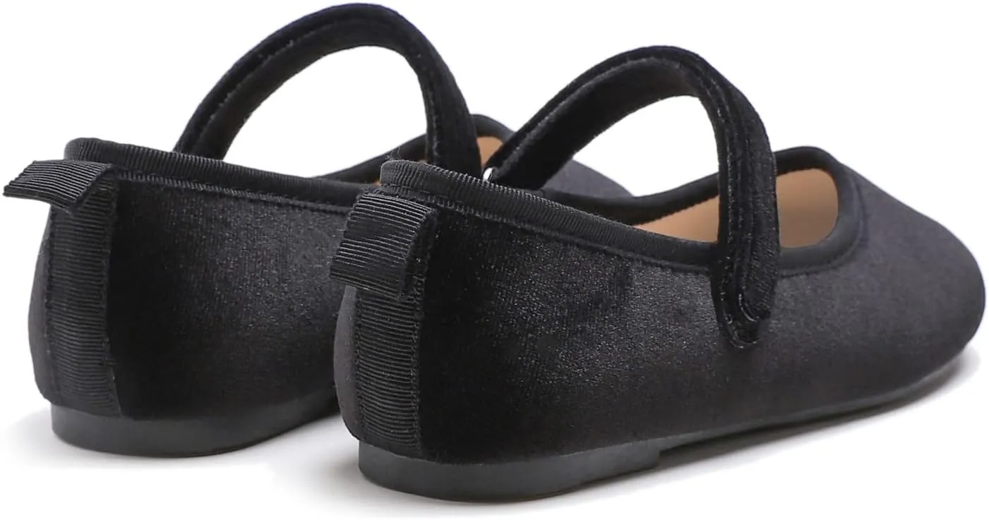 FEVERSOLE Girls Cute Dress Mary Jane Shoes Soft Party Holiday Ballet Flats