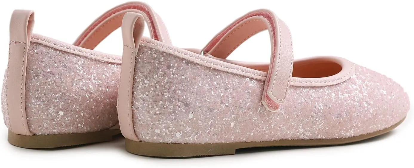 FEVERSOLE Girls Cute Dress Mary Jane Shoes Soft Party Holiday Ballet Flats