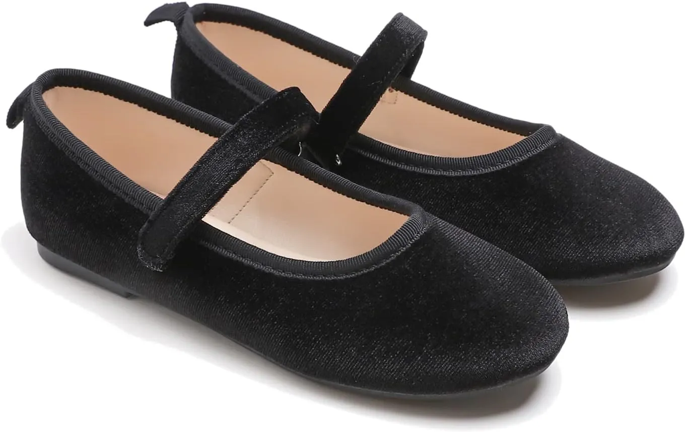 FEVERSOLE Girls Cute Dress Mary Jane Shoes Soft Party Holiday Ballet Flats