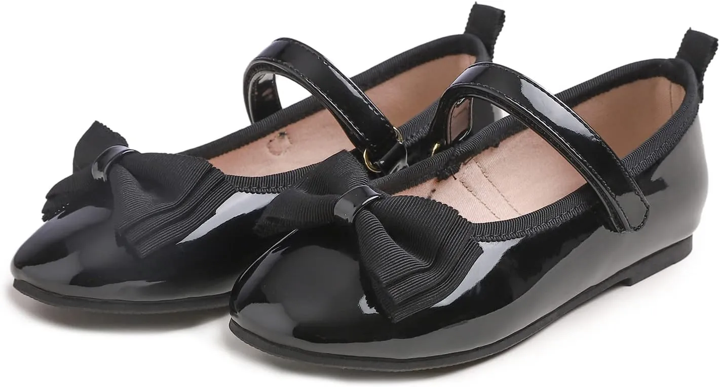 FEVERSOLE Girls Cute Dress Mary Jane Shoes Soft Party Holiday Ballet Flats