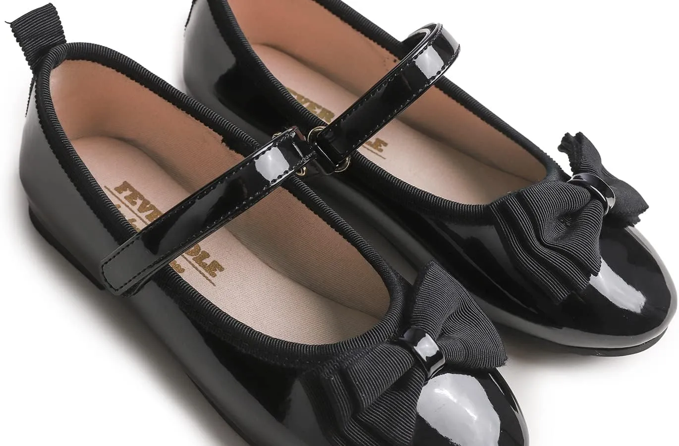 FEVERSOLE Girls Cute Dress Mary Jane Shoes Soft Party Holiday Ballet Flats