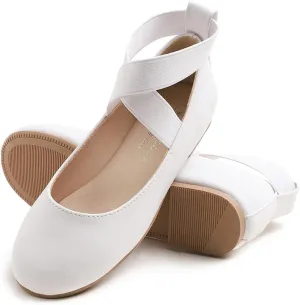FEVERSOLE Girls Cute Dress Mary Jane Shoes Soft Party Holiday Ballet Flats