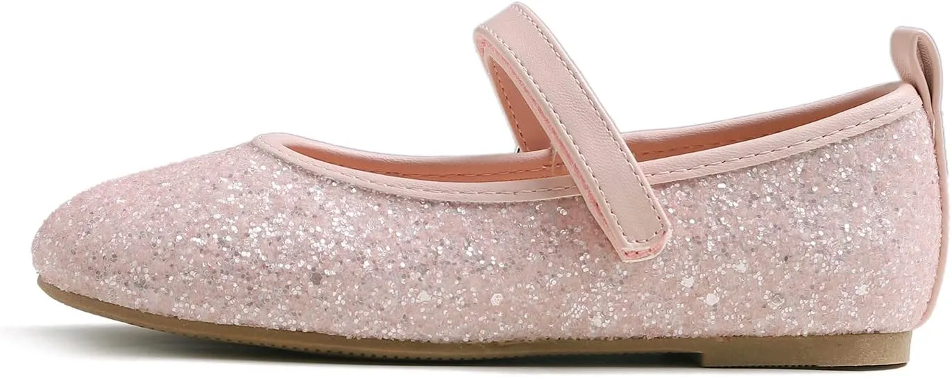 FEVERSOLE Girls Cute Dress Mary Jane Shoes Soft Party Holiday Ballet Flats
