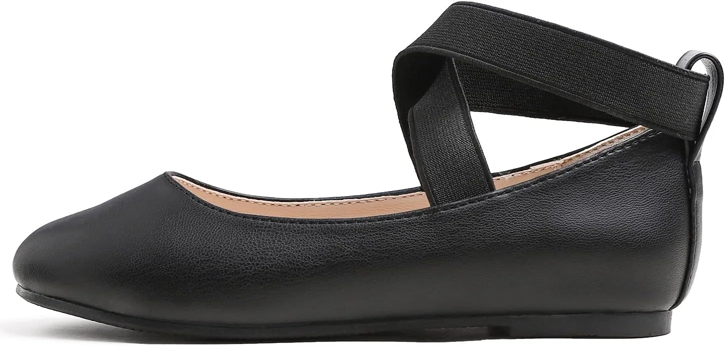 FEVERSOLE Girls Cute Dress Mary Jane Shoes Soft Party Holiday Ballet Flats