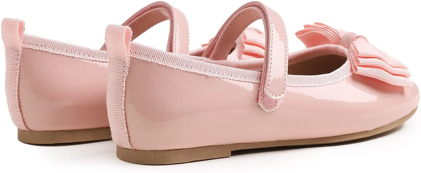 FEVERSOLE Girls Cute Dress Mary Jane Shoes Soft Party Holiday Ballet Flats