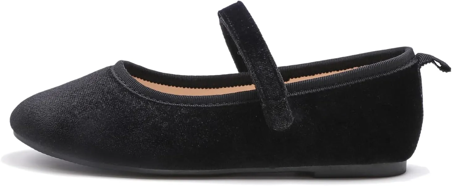 FEVERSOLE Girls Cute Dress Mary Jane Shoes Soft Party Holiday Ballet Flats