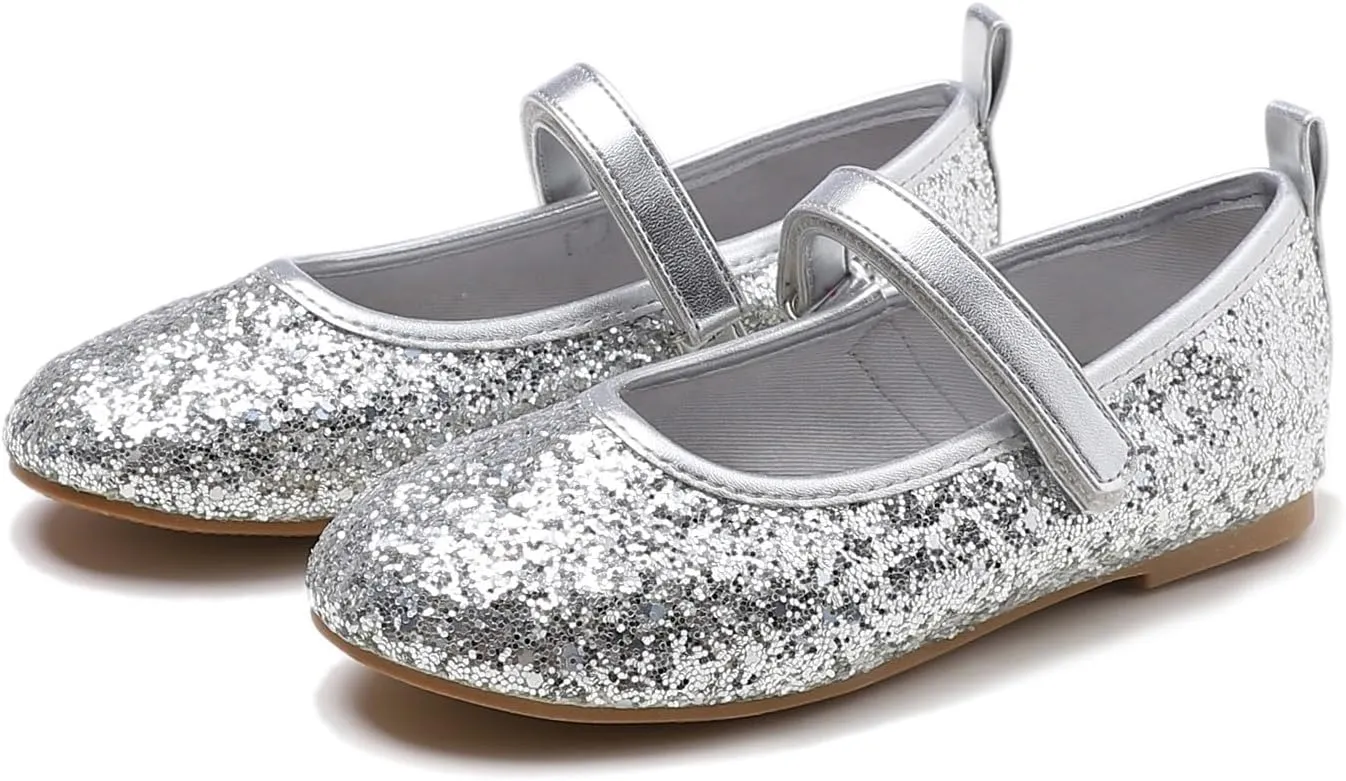 FEVERSOLE Girls Cute Dress Mary Jane Shoes Soft Party Holiday Ballet Flats