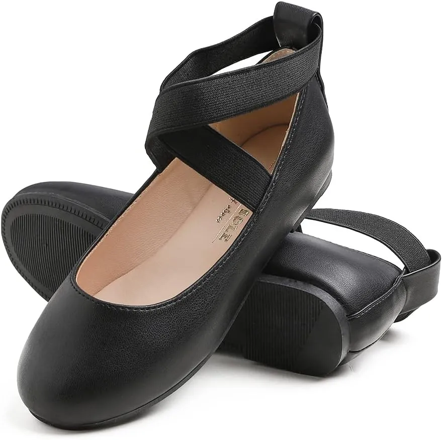 FEVERSOLE Girls Cute Dress Mary Jane Shoes Soft Party Holiday Ballet Flats