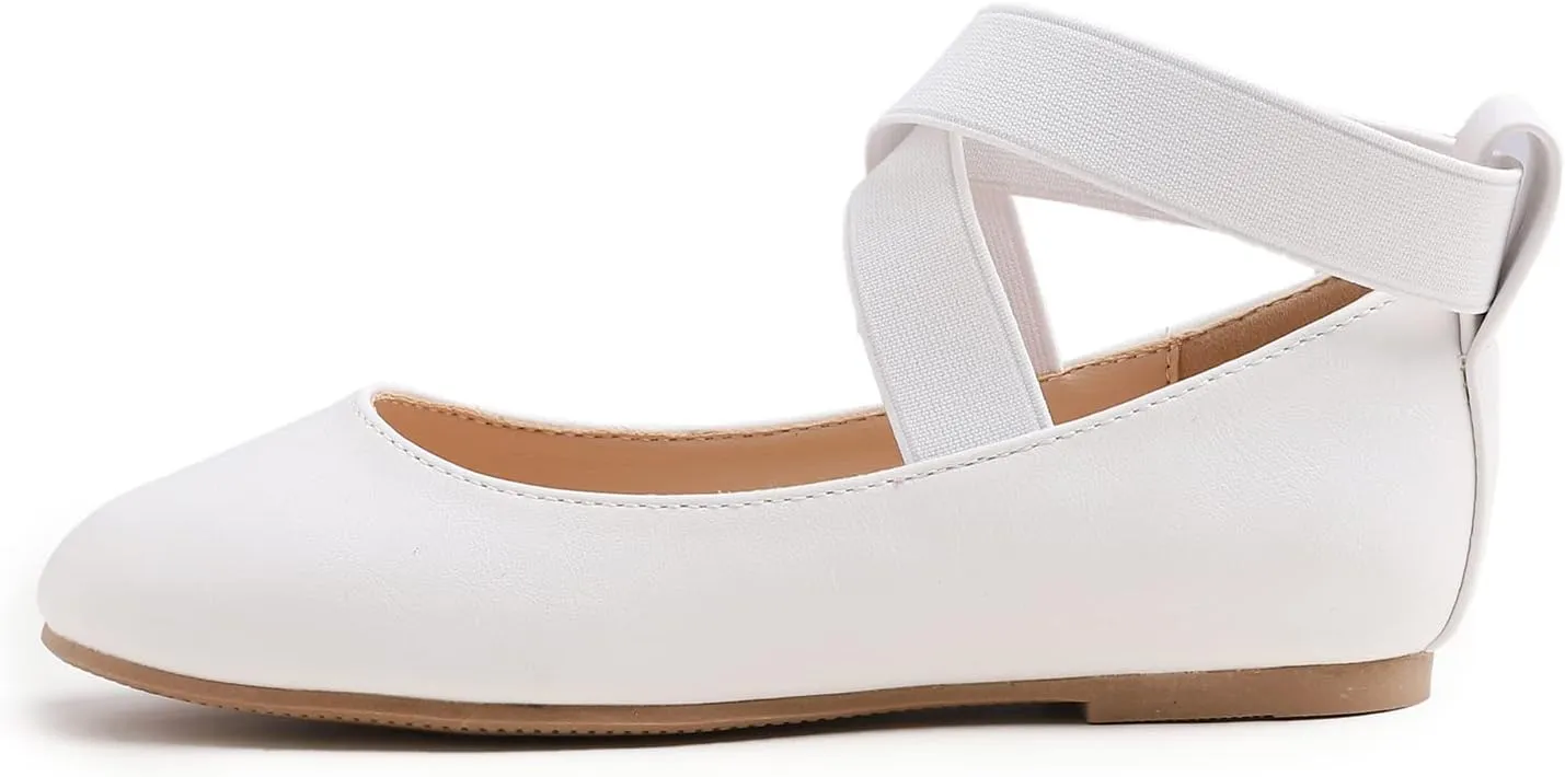 FEVERSOLE Girls Cute Dress Mary Jane Shoes Soft Party Holiday Ballet Flats