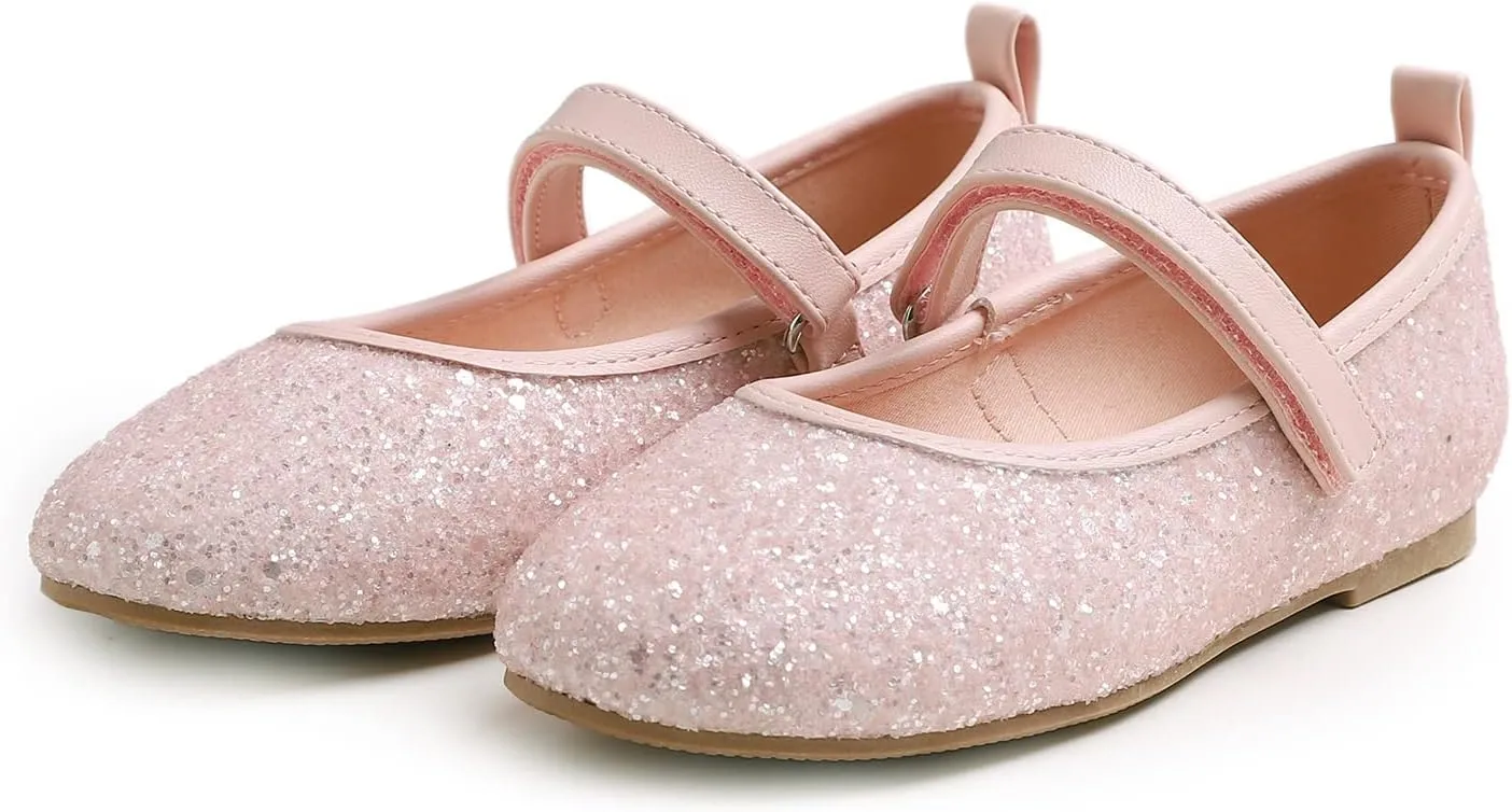 FEVERSOLE Girls Cute Dress Mary Jane Shoes Soft Party Holiday Ballet Flats