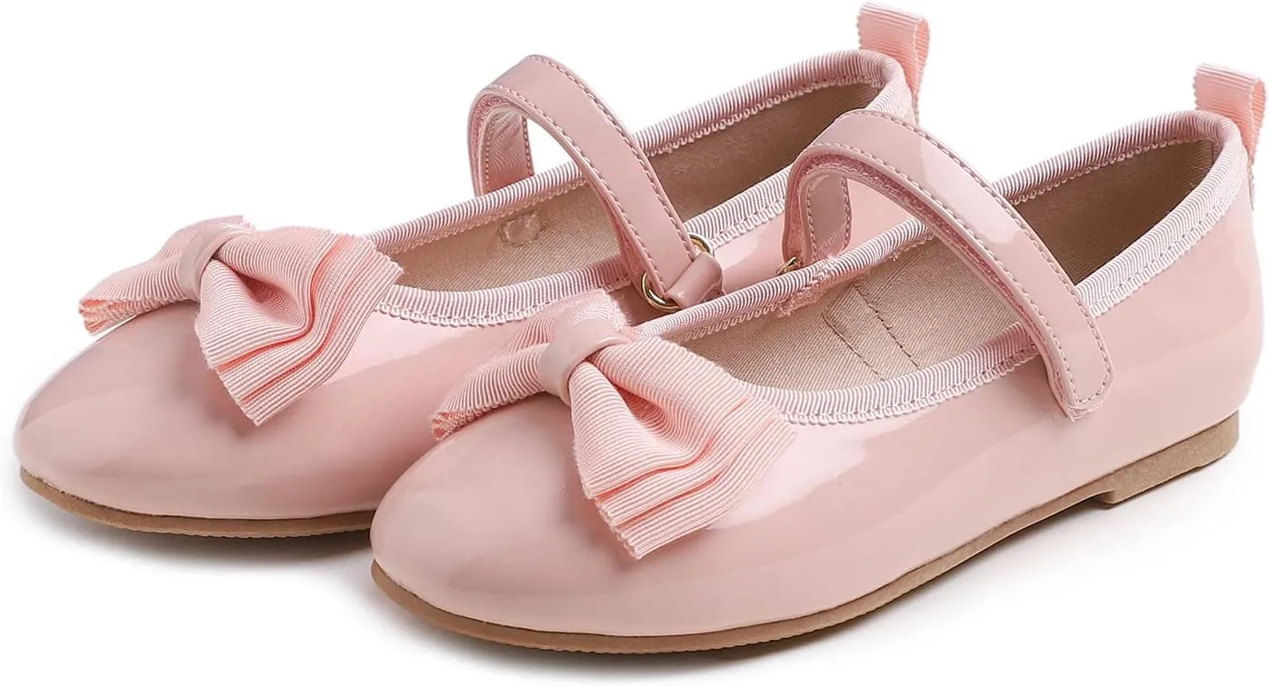 FEVERSOLE Girls Cute Dress Mary Jane Shoes Soft Party Holiday Ballet Flats