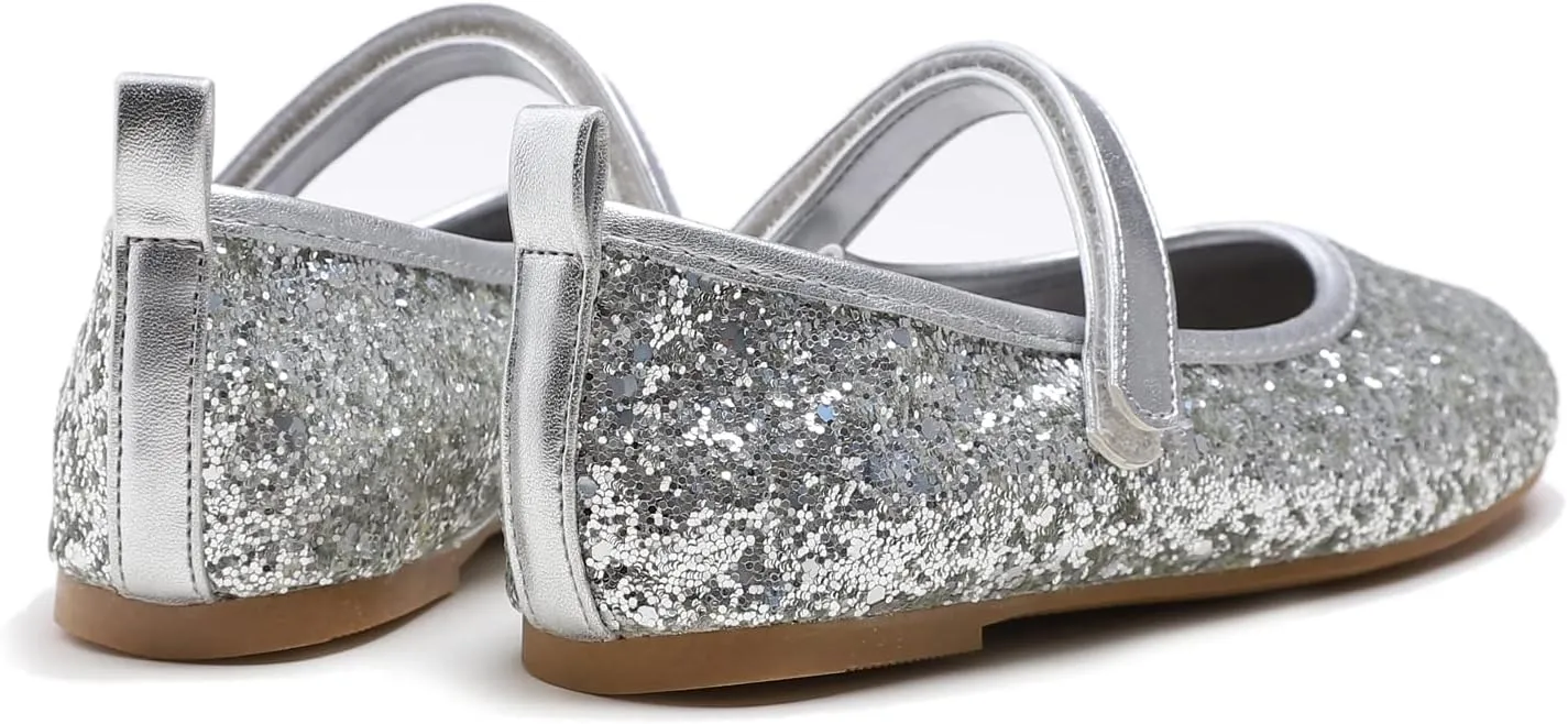 FEVERSOLE Girls Cute Dress Mary Jane Shoes Soft Party Holiday Ballet Flats