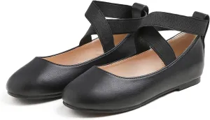 FEVERSOLE Girls Cute Dress Mary Jane Shoes Soft Party Holiday Ballet Flats