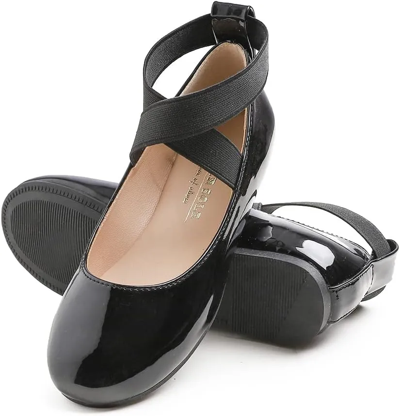 FEVERSOLE Girls Cute Dress Mary Jane Shoes Soft Party Holiday Ballet Flats
