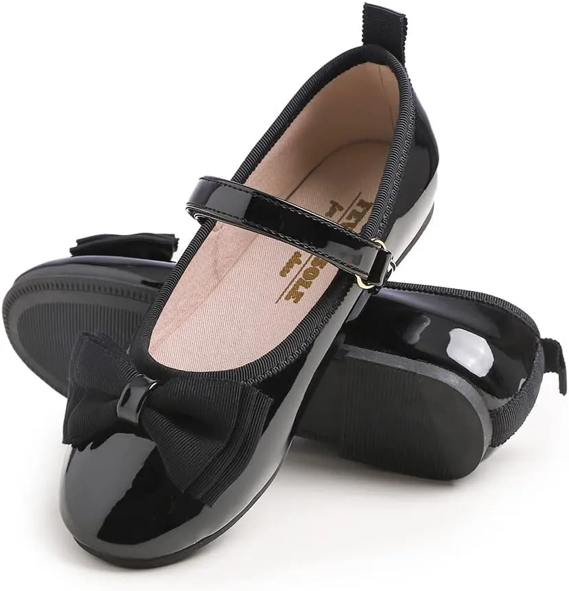 FEVERSOLE Girls Cute Dress Mary Jane Shoes Soft Party Holiday Ballet Flats