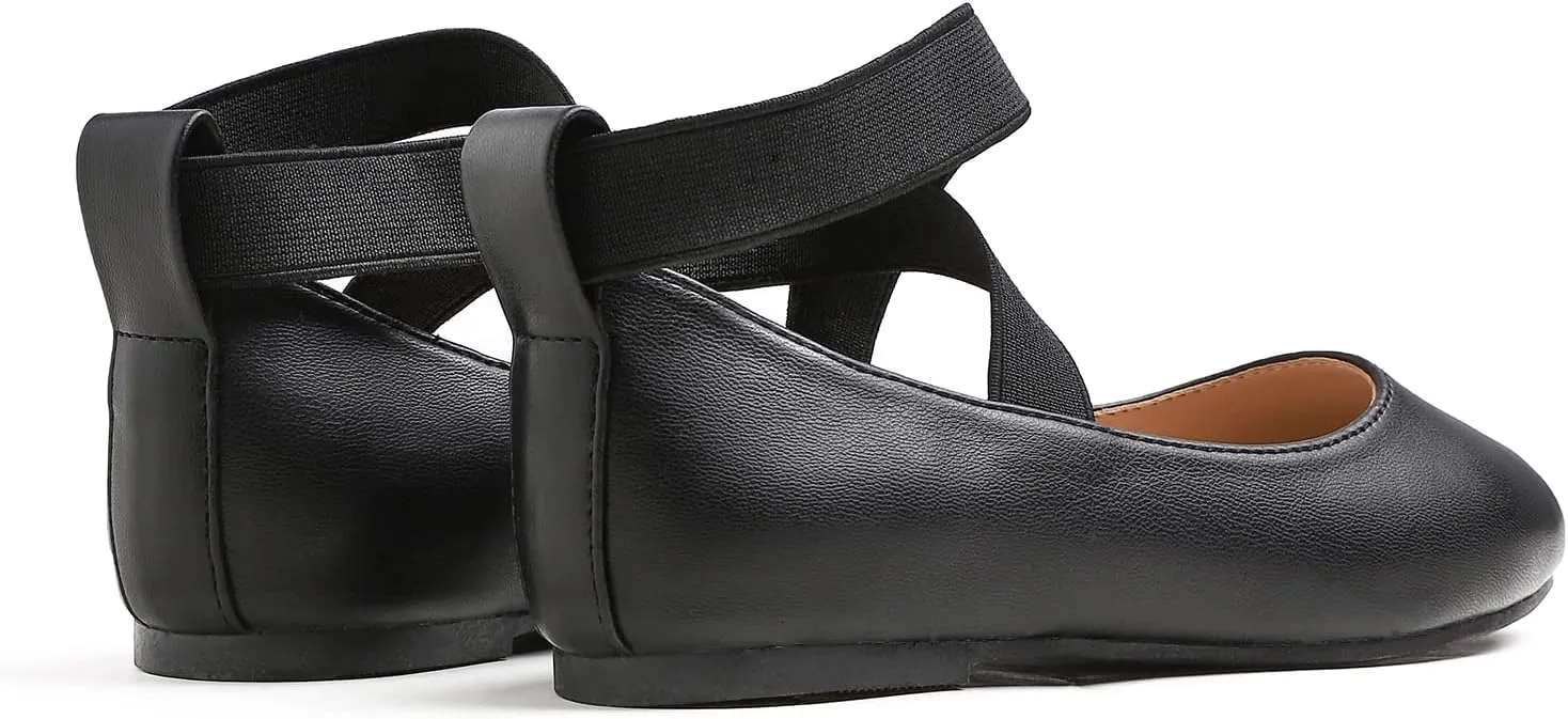 FEVERSOLE Girls Cute Dress Mary Jane Shoes Soft Party Holiday Ballet Flats